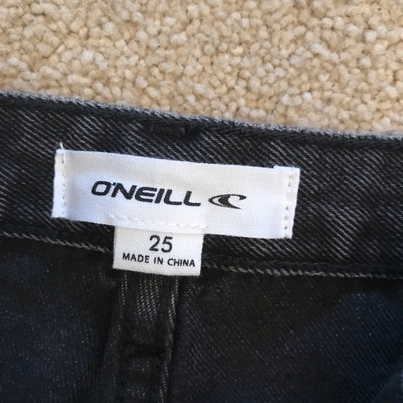 ONeill Distressed Denim Jeans NEW Womens Size 2 Waist 25 Faded Black Button Fly - Picture 4 of 14